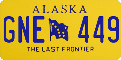 AK license plate GNE449