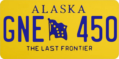 AK license plate GNE450