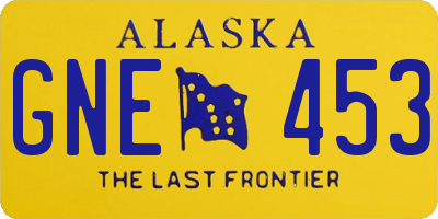 AK license plate GNE453