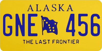 AK license plate GNE456