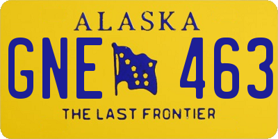 AK license plate GNE463