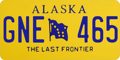 AK license plate GNE465