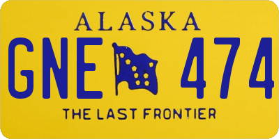 AK license plate GNE474