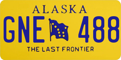 AK license plate GNE488