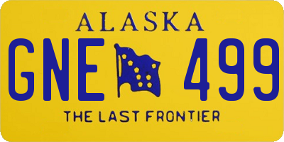 AK license plate GNE499