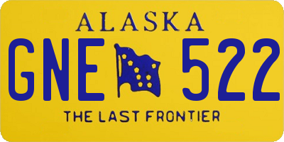 AK license plate GNE522