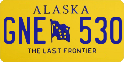 AK license plate GNE530