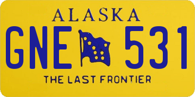 AK license plate GNE531
