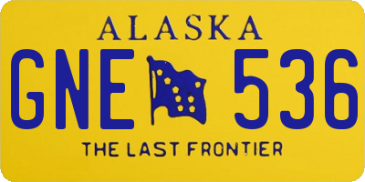 AK license plate GNE536