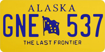 AK license plate GNE537