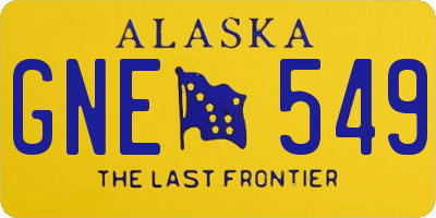 AK license plate GNE549