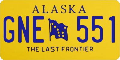 AK license plate GNE551