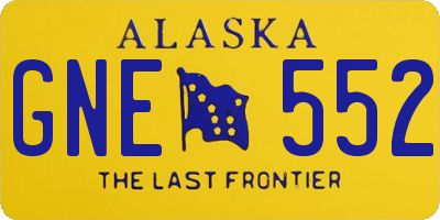 AK license plate GNE552