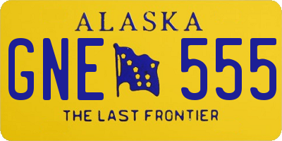 AK license plate GNE555