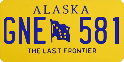 AK license plate GNE581