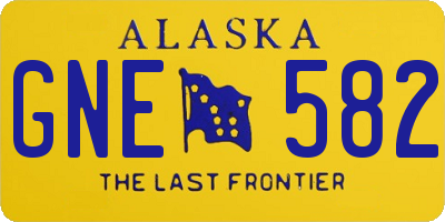 AK license plate GNE582