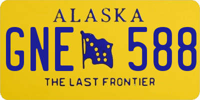 AK license plate GNE588