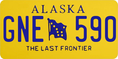 AK license plate GNE590
