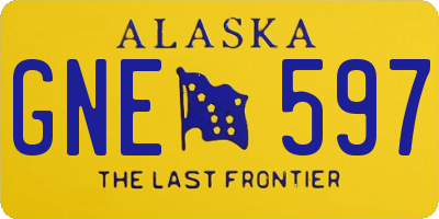 AK license plate GNE597