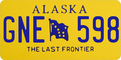 AK license plate GNE598
