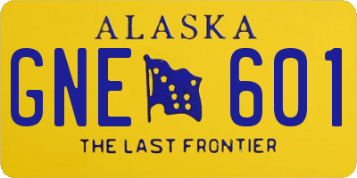 AK license plate GNE601