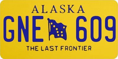 AK license plate GNE609
