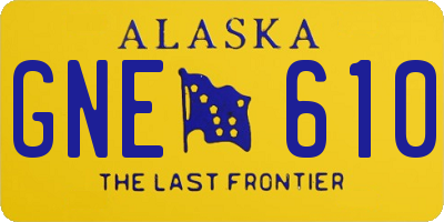 AK license plate GNE610