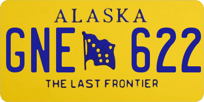 AK license plate GNE622