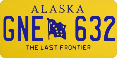 AK license plate GNE632