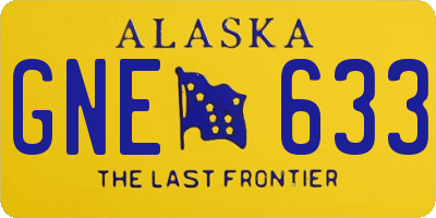 AK license plate GNE633