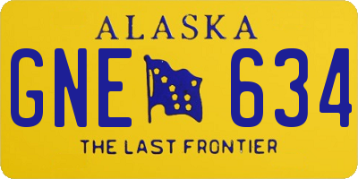 AK license plate GNE634
