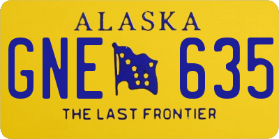 AK license plate GNE635