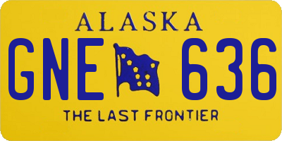 AK license plate GNE636