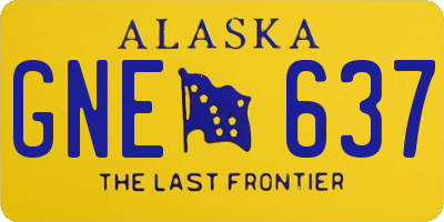 AK license plate GNE637