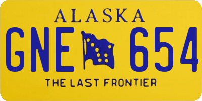 AK license plate GNE654