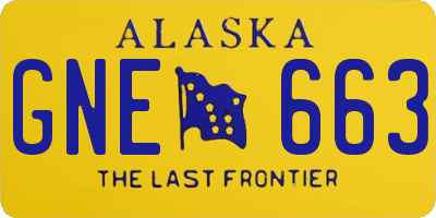 AK license plate GNE663