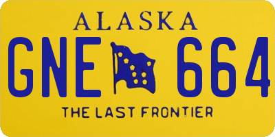 AK license plate GNE664