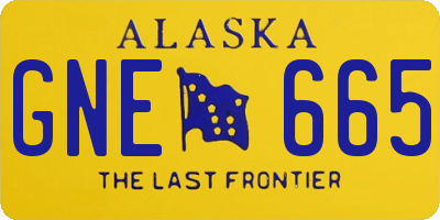 AK license plate GNE665