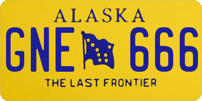 AK license plate GNE666