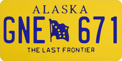 AK license plate GNE671