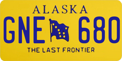 AK license plate GNE680