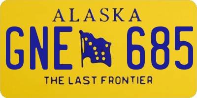 AK license plate GNE685