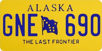 AK license plate GNE690