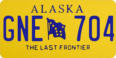 AK license plate GNE704
