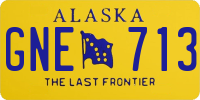 AK license plate GNE713