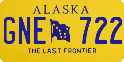 AK license plate GNE722