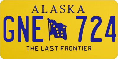 AK license plate GNE724