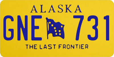 AK license plate GNE731