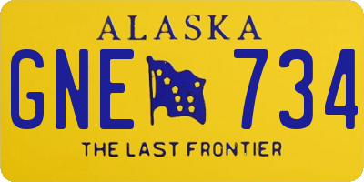 AK license plate GNE734