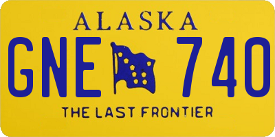 AK license plate GNE740